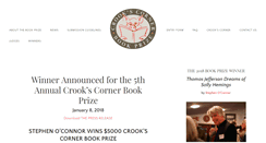 Desktop Screenshot of crookscornerbookprize.com